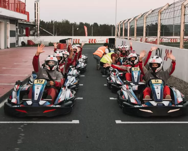 Bucks party guests go-karting in Melbourne